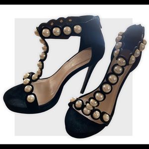 Shoe Dazzle Black Pearl Booties Size 8